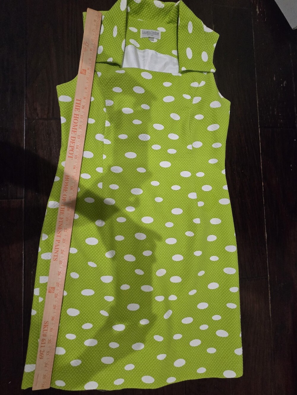 Sleeveless Lime Polka Dot Midi Dress - Picture 13 of 16